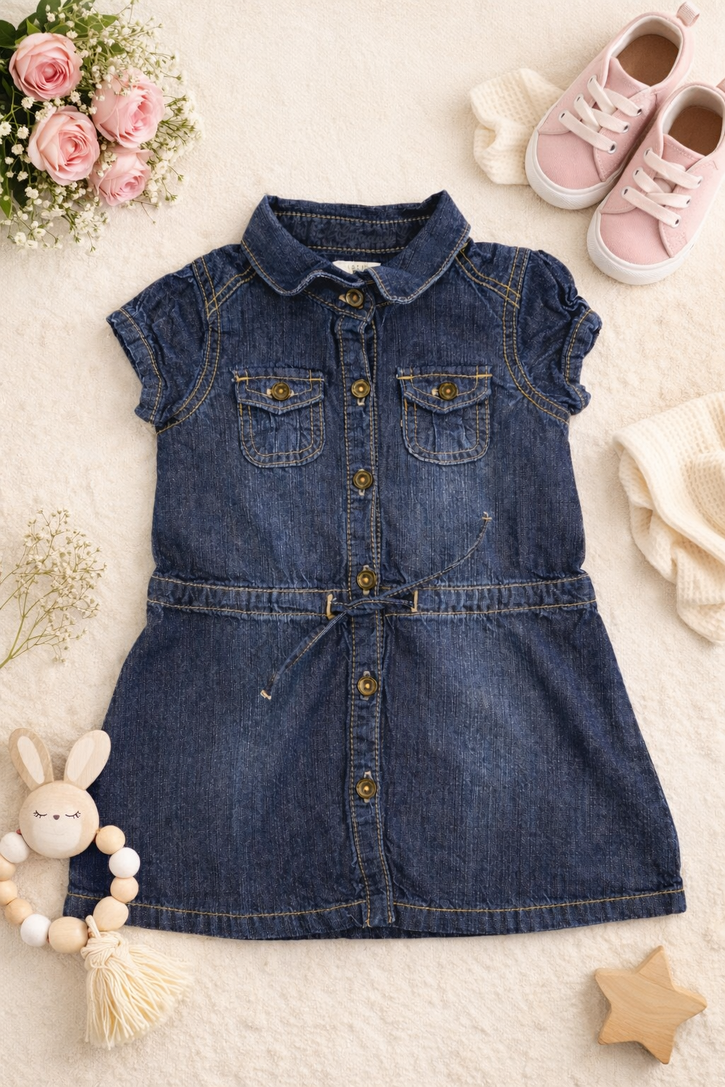 Sommerliches Jeanskleid kurzarm