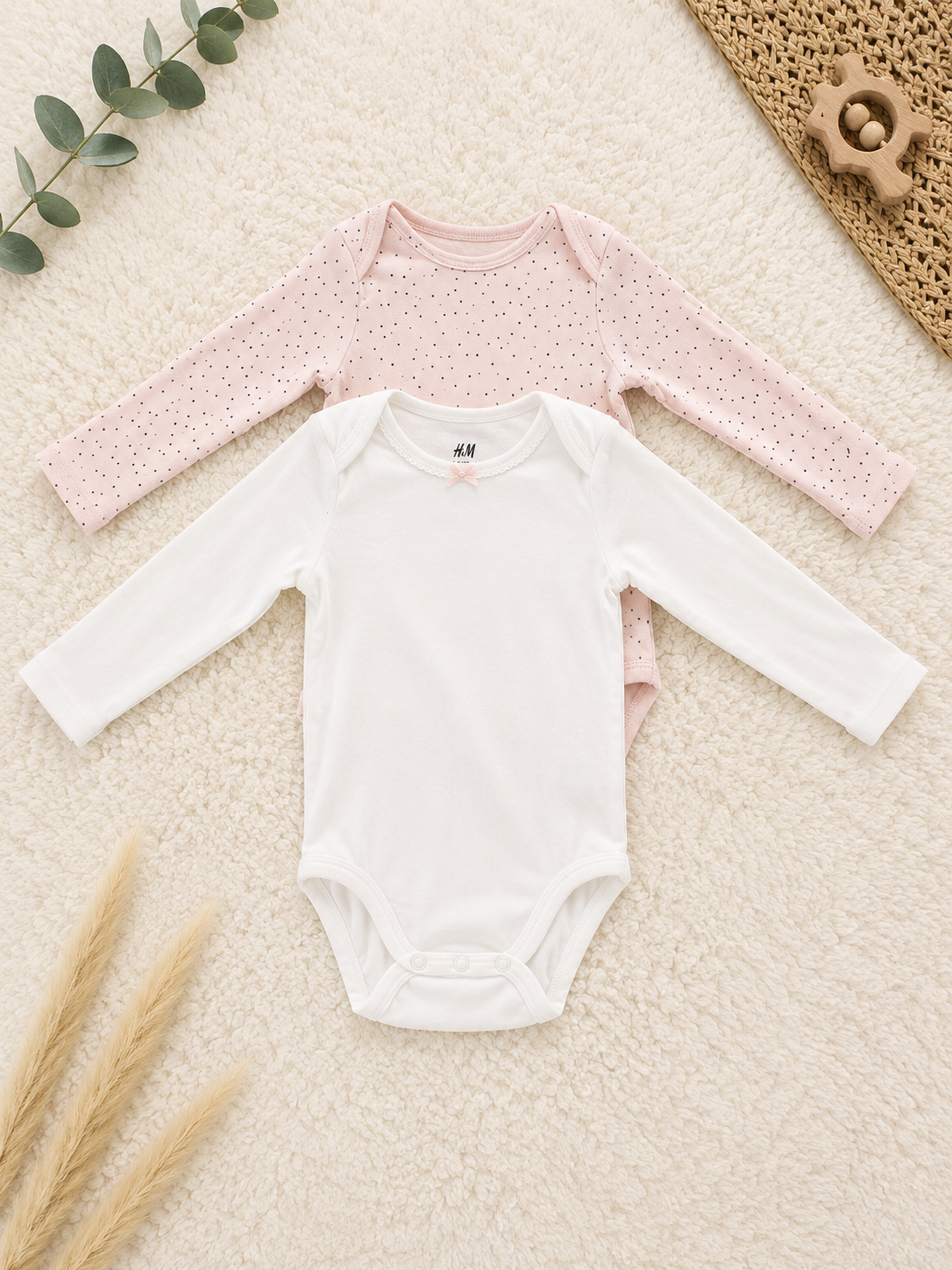 2er Set Bodys Rosa H&M