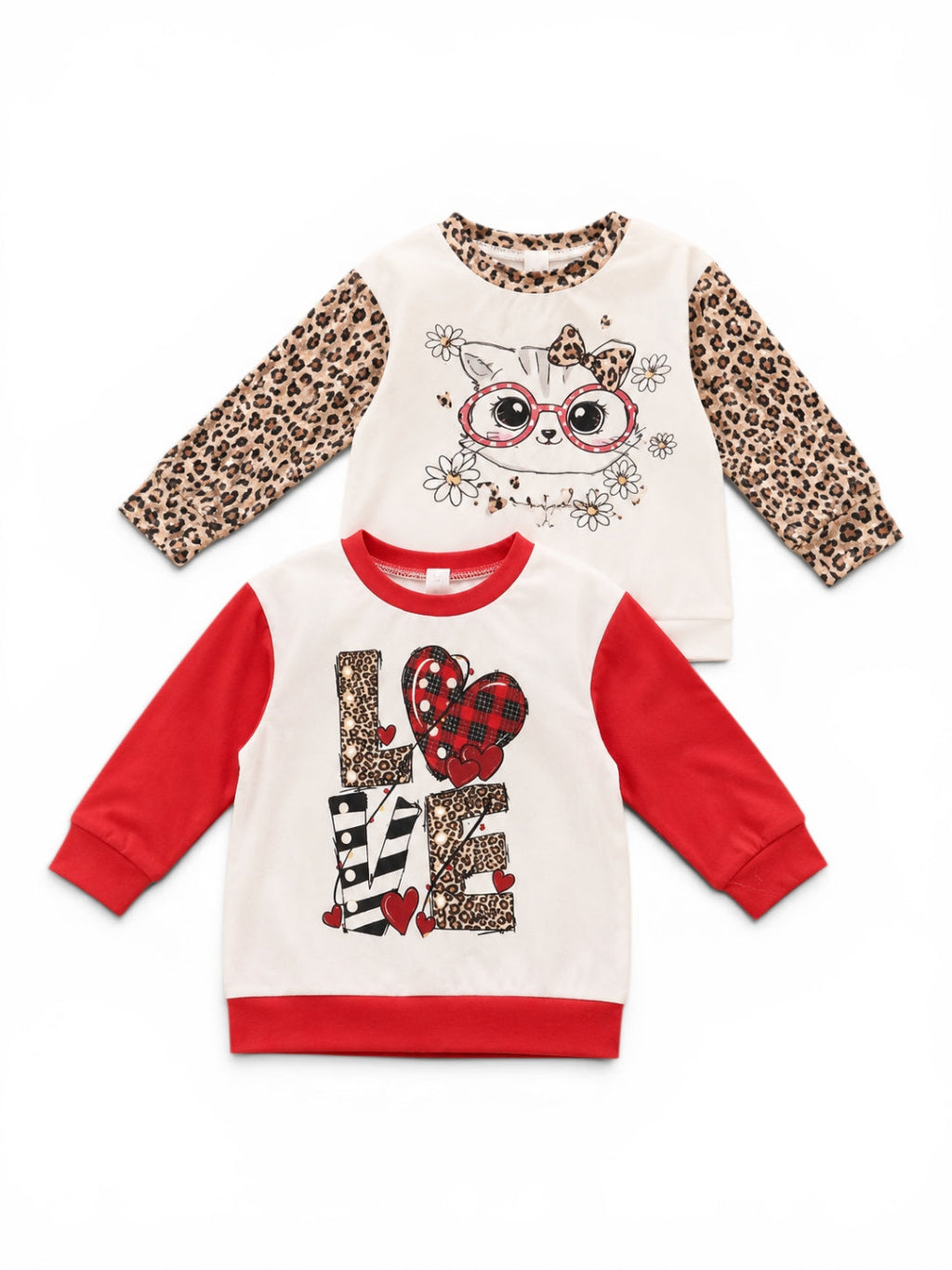 2er-Pack Sweatshirt Katze & Love