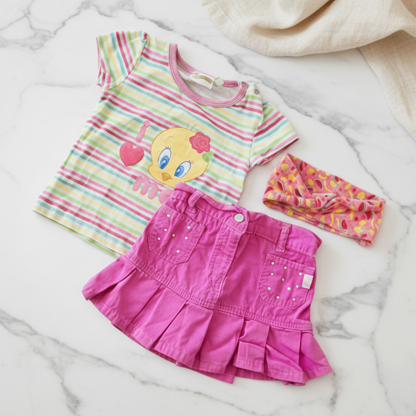 Sommer Set Tweety (T-Shirt + Rock + Stirnband)