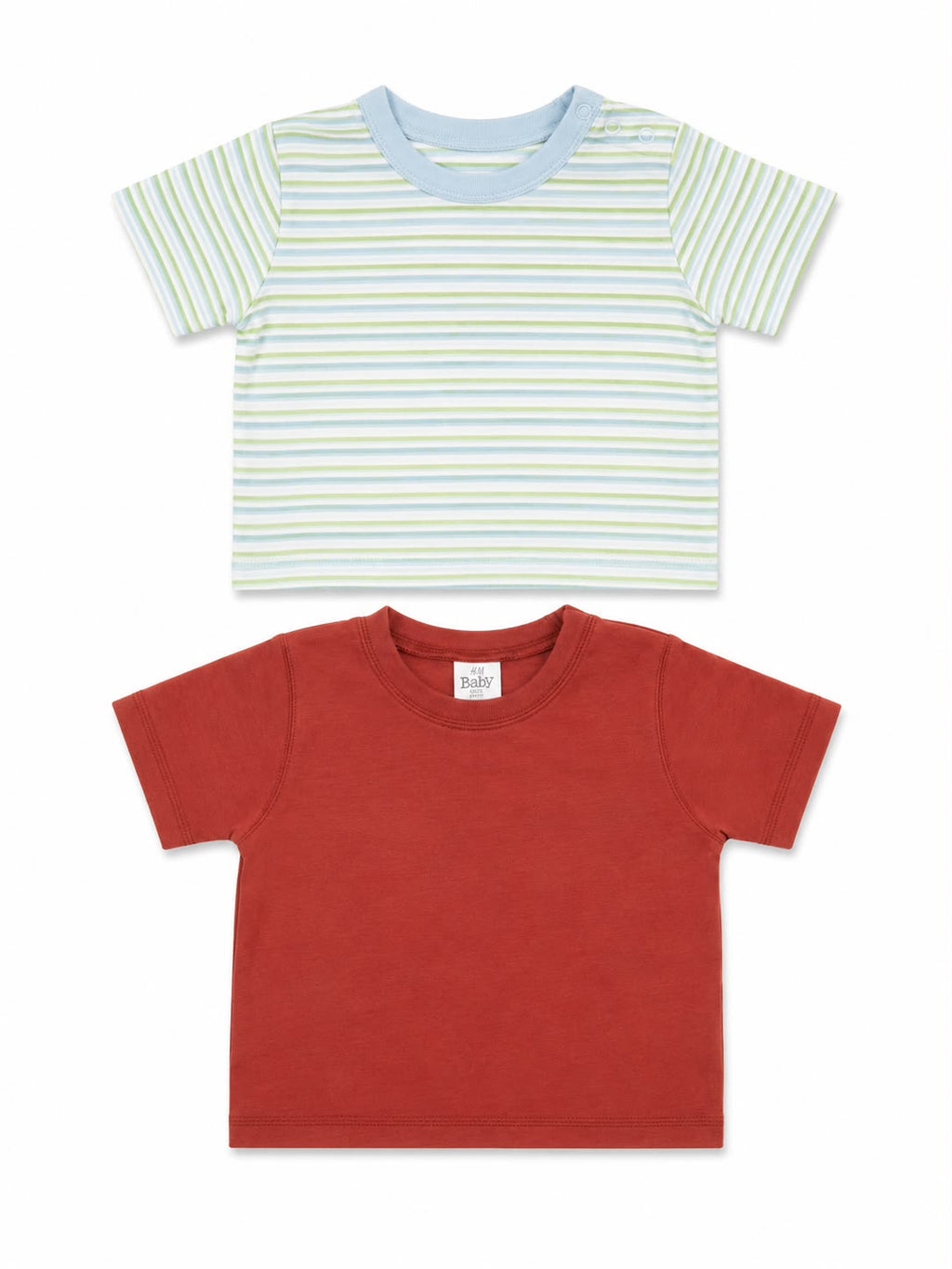 2er-Pack T-Shirt Gestreift & Rot