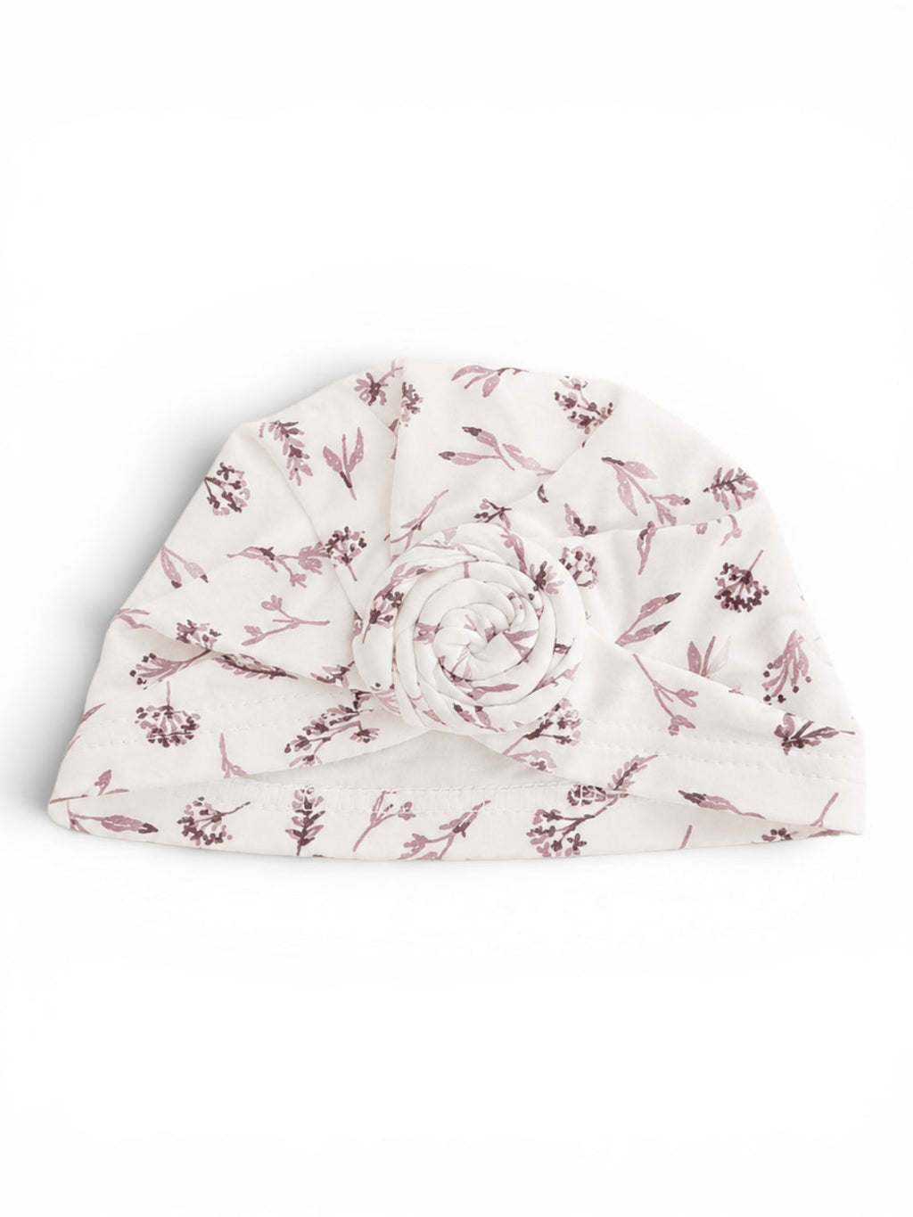 Newborn-Mütze Weiss Blumen