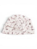 Newborn-Mütze Weiss Blumen