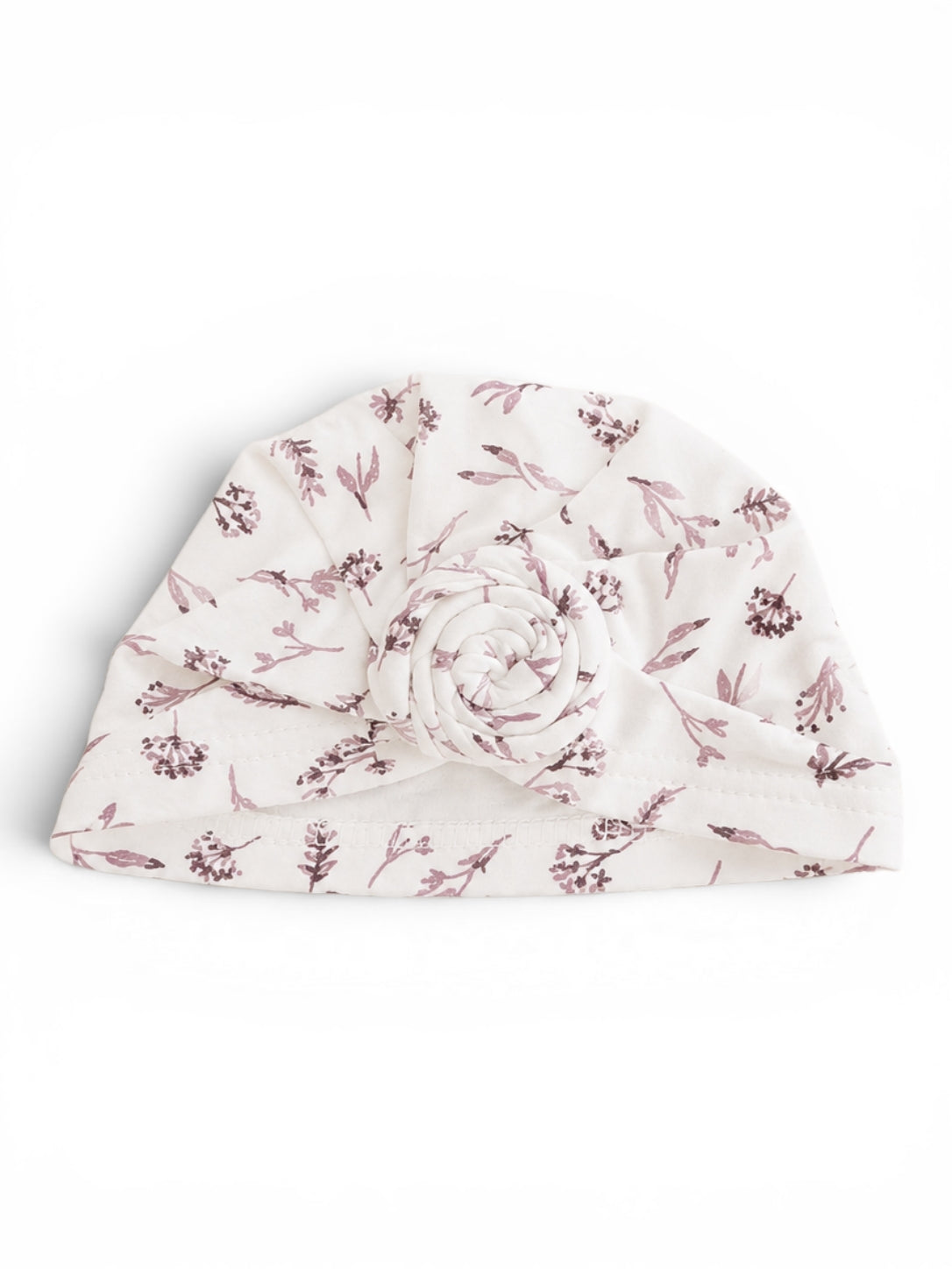 Newborn-Mütze Weiss Blumen