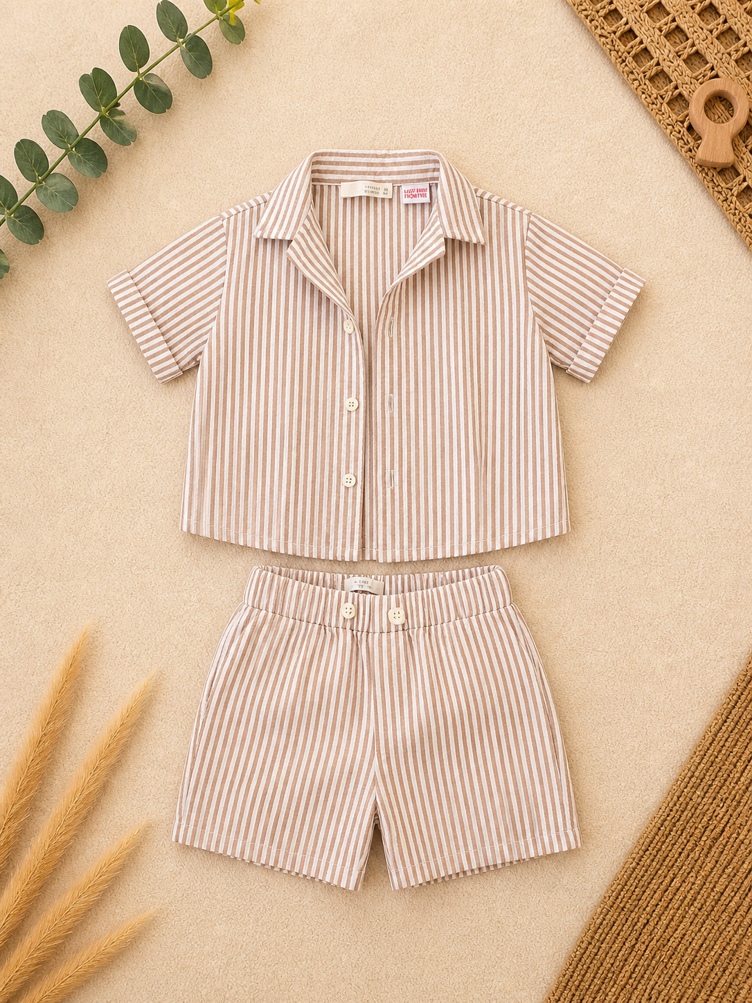 Baby-Set Gestreiftes Hemd & Shorts Zara