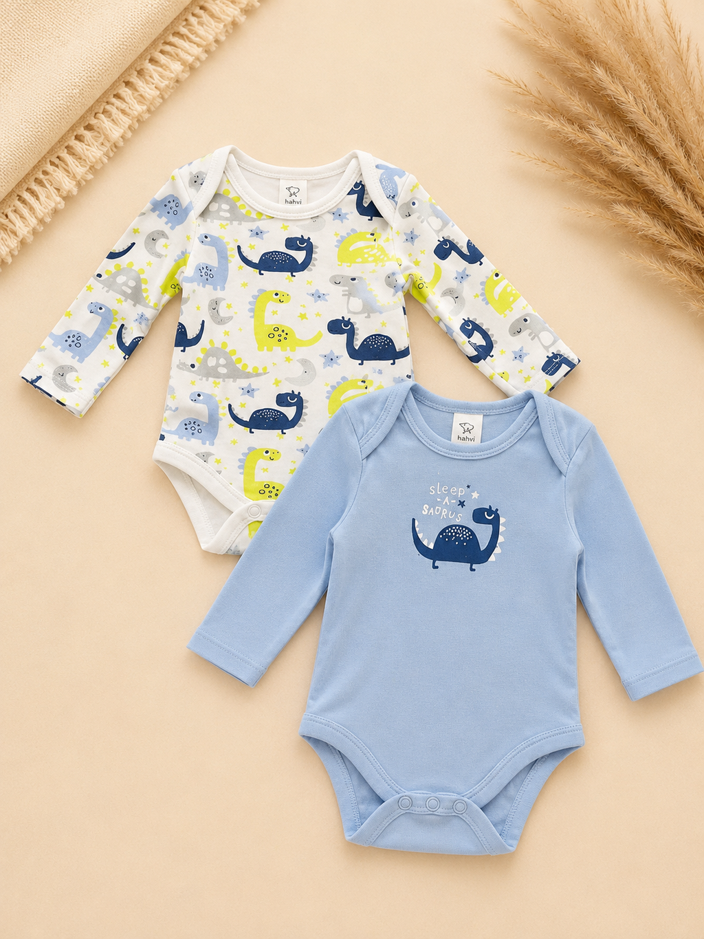 2er-Set Baby-Bodys "Sleepasaurus" & Dino-Allover C&A