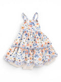 Kleid Blumen Weiss Volant