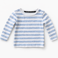 T-shirt manches longues enfant – Rayé bleu et blanc