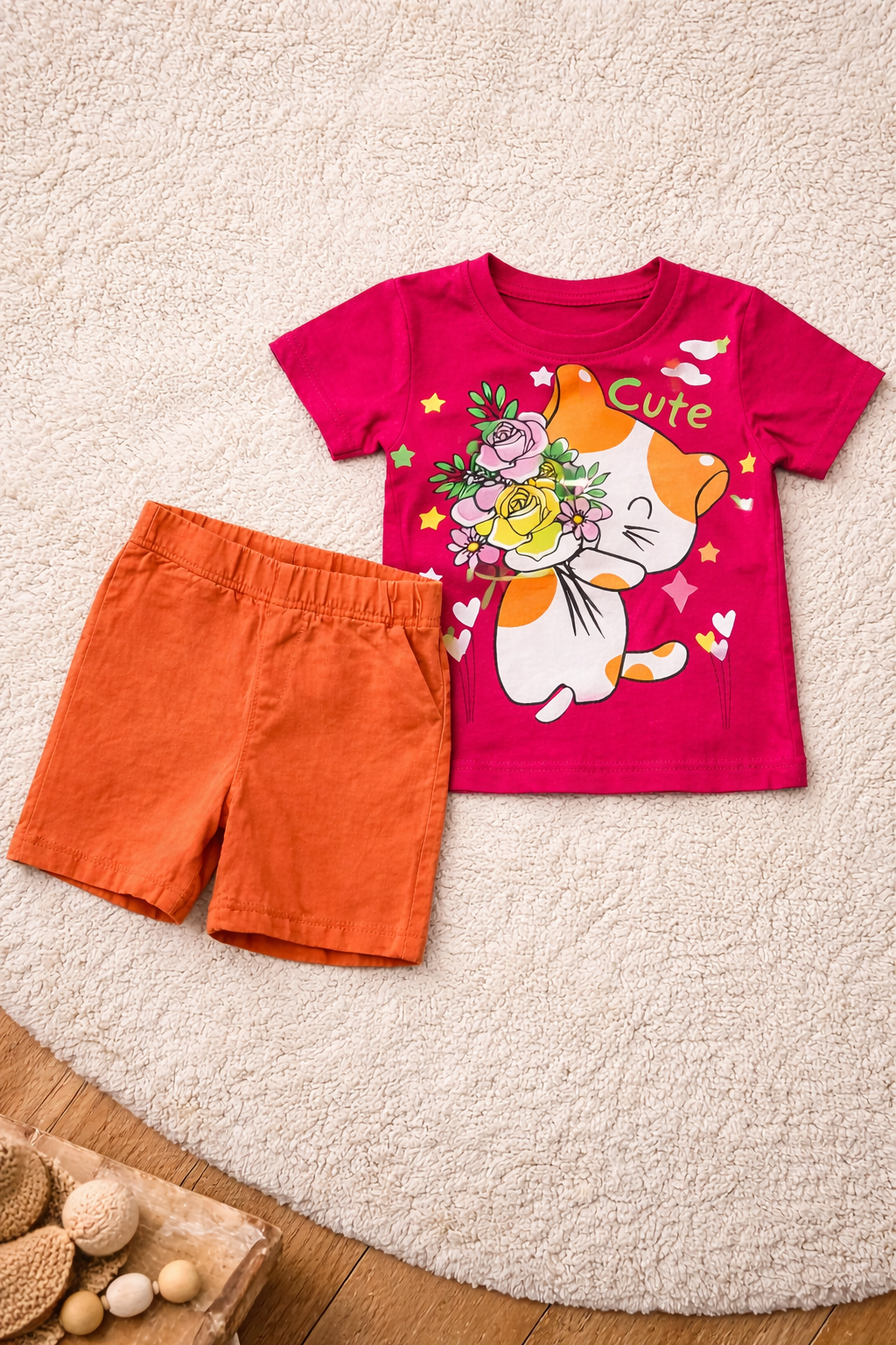 Sommerliches Mädchen-Set – T-Shirt & Shorts