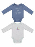 2er-Pack Body Langarm Blau Someday & Grau Tiere