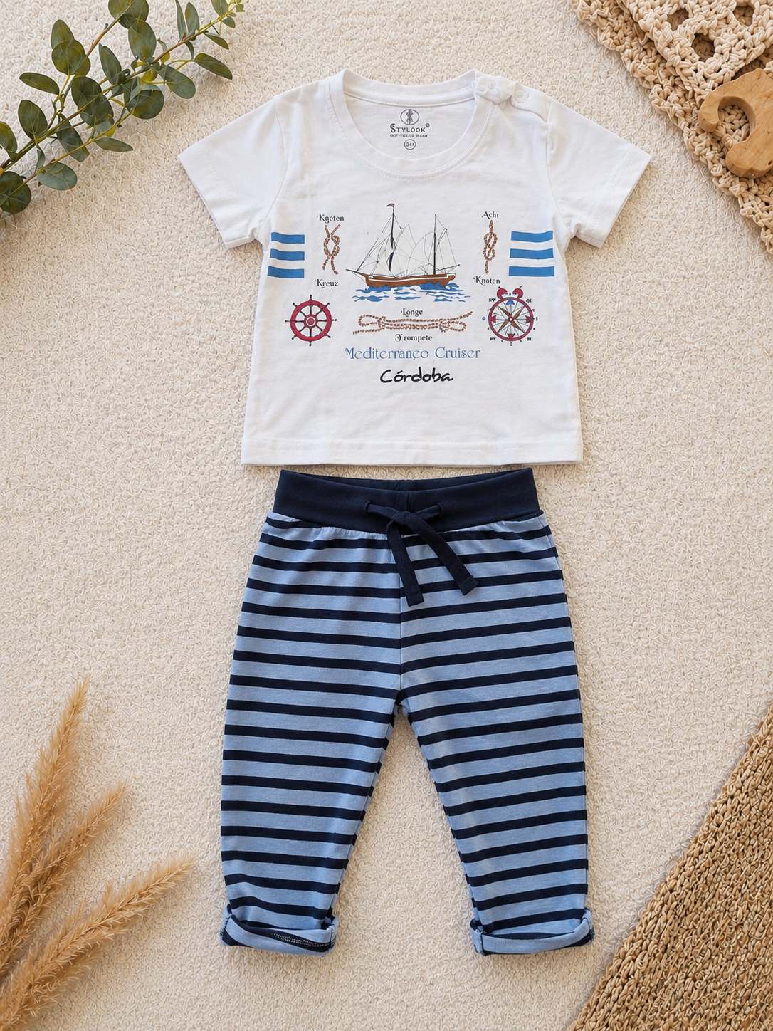 Baby-Set Mediterraneo Cruiser Córdoba T-Shirt & Streifenhose
