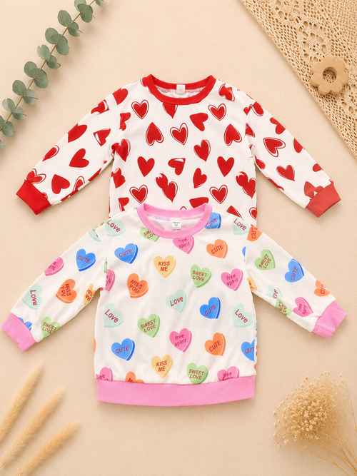 2er-Pack Sweatshirt Herzen