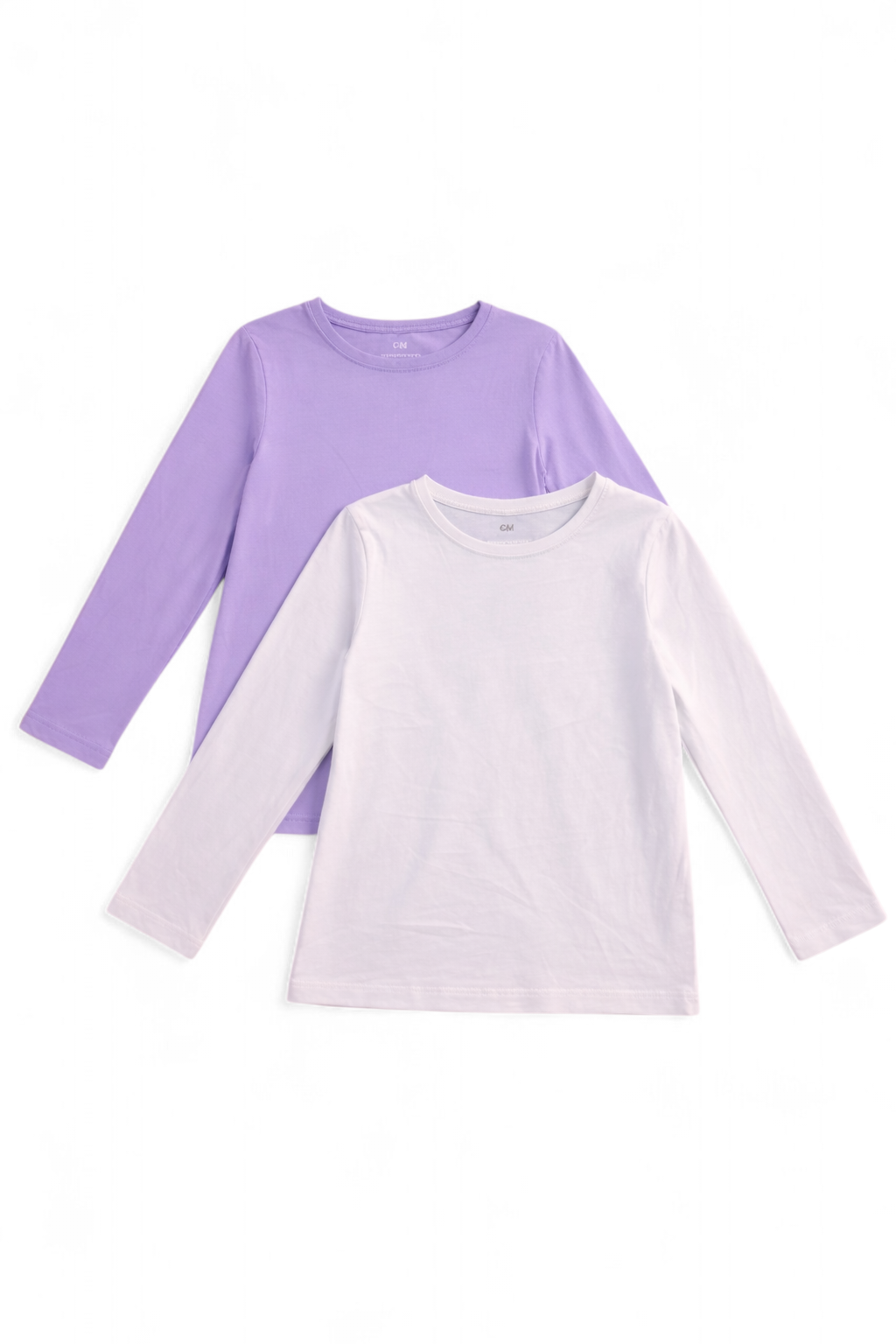 2er Set Langarmshirts Lila & Weiss H&M