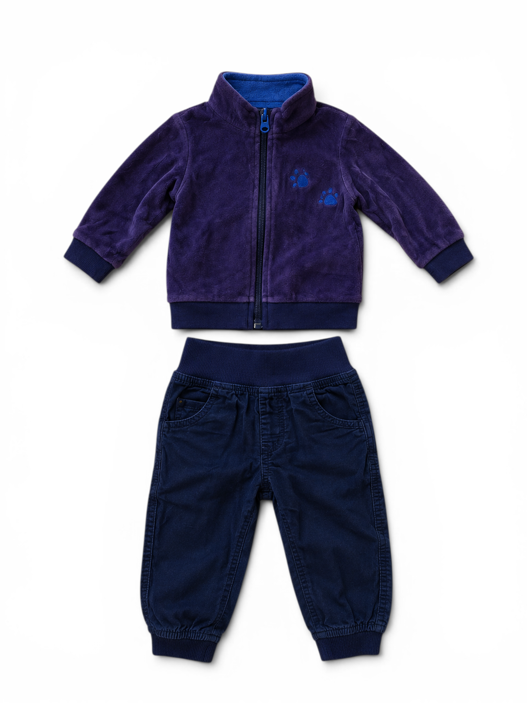 Baby-Set Velour-Jacke & Jeans-Jogginghose