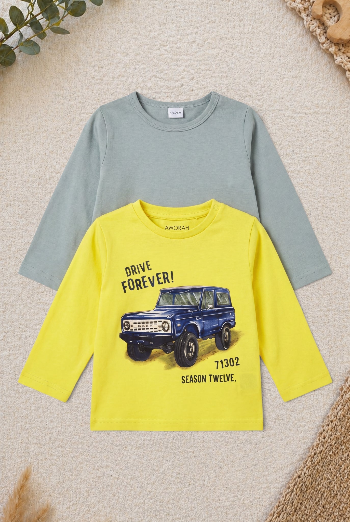 2er-Pack Langarm-Shirt Grün & Gelb Mayoral