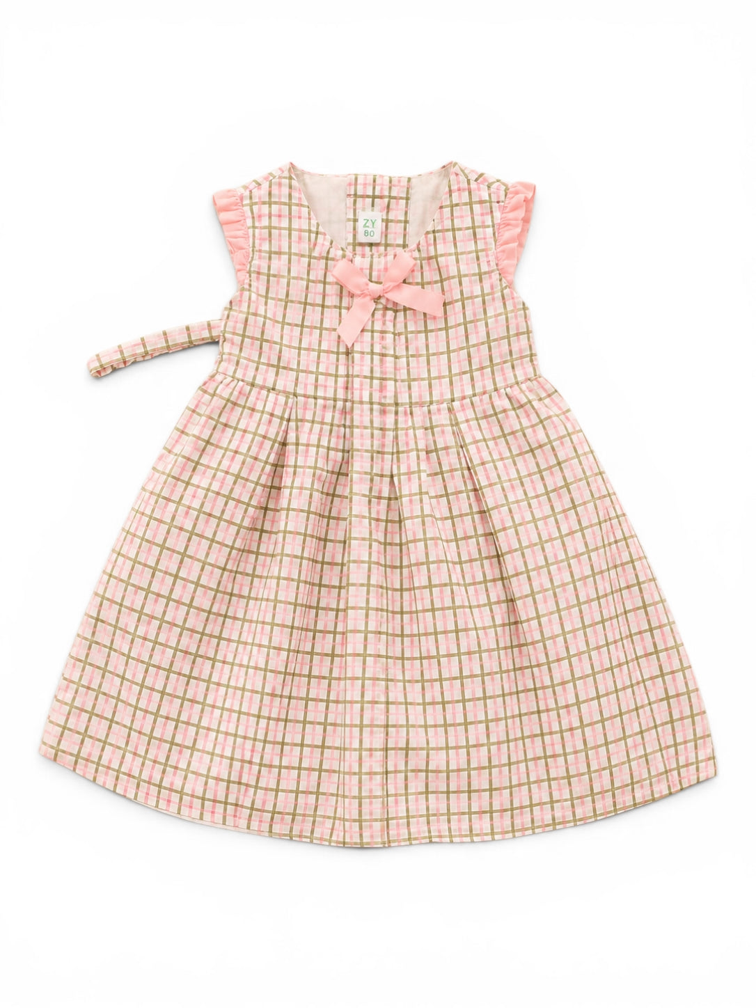 Kleid Karo Rosa Schleife