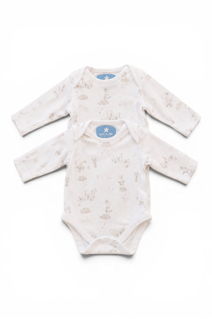 Baby Sleep 2er-Pack Bodys Langarm Tiermuster