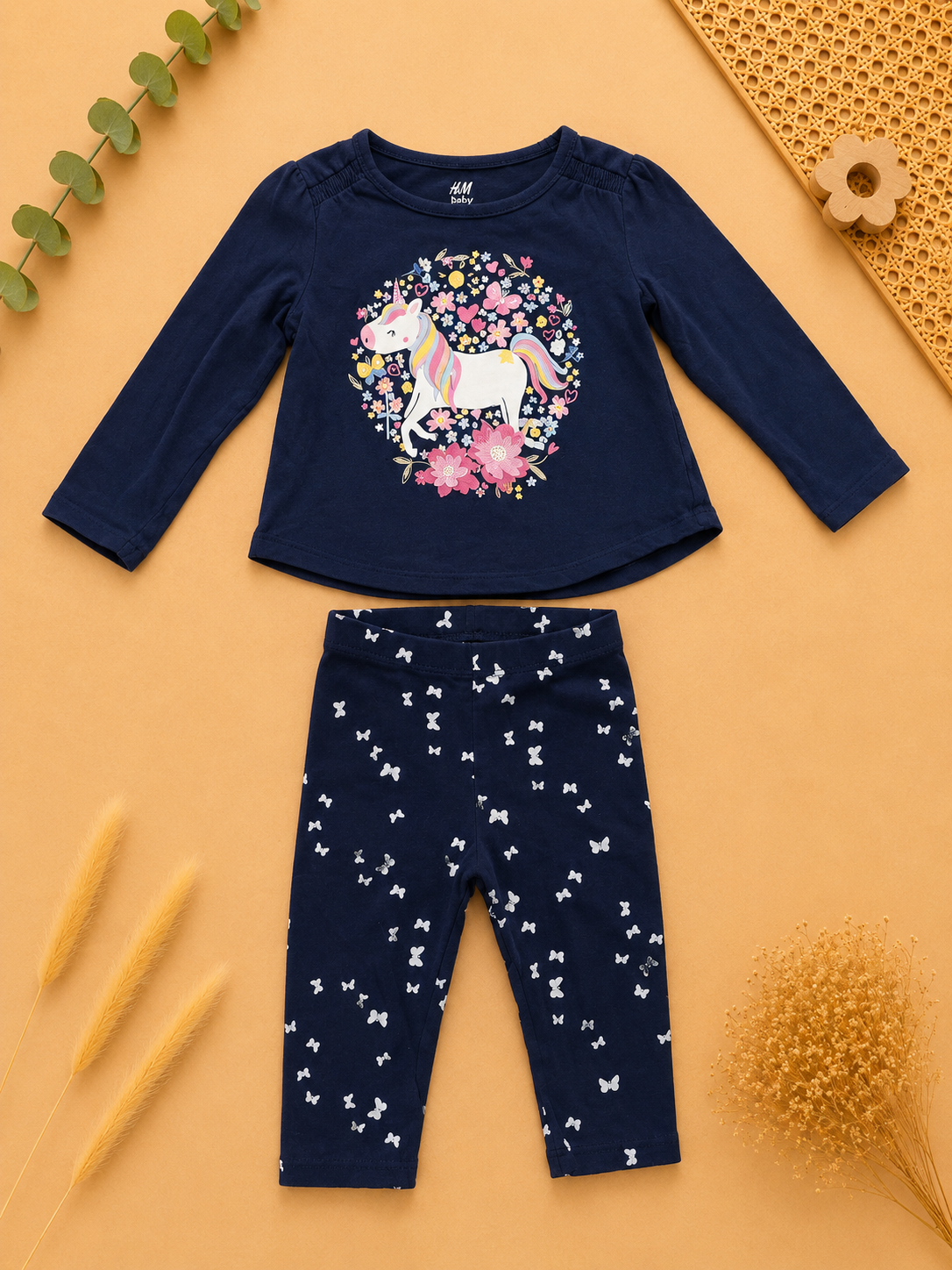 Set Langarmshirt & Leggings Einhorn C&A/H&M