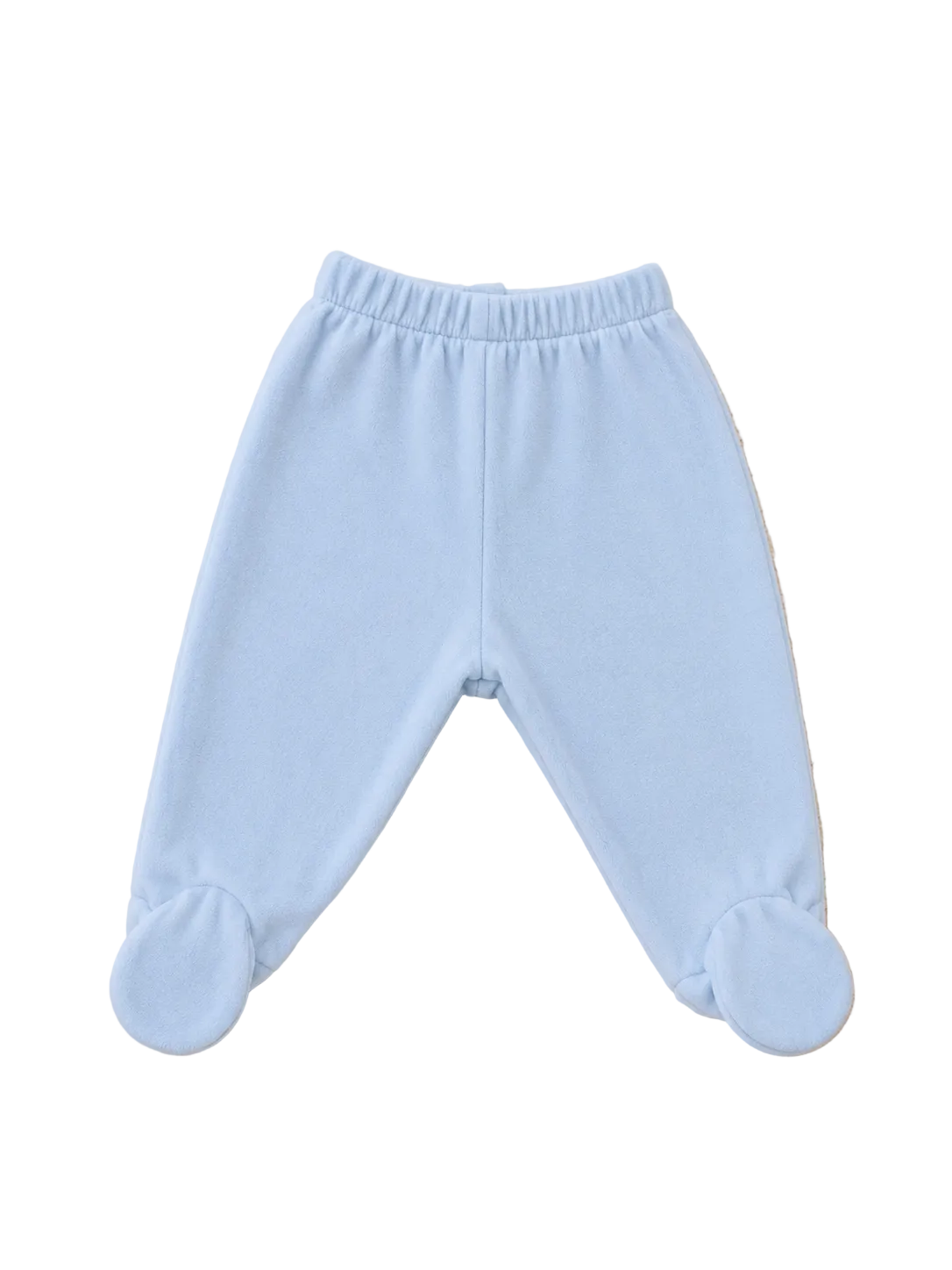 Strampelhose hellblau Uni Füsschen