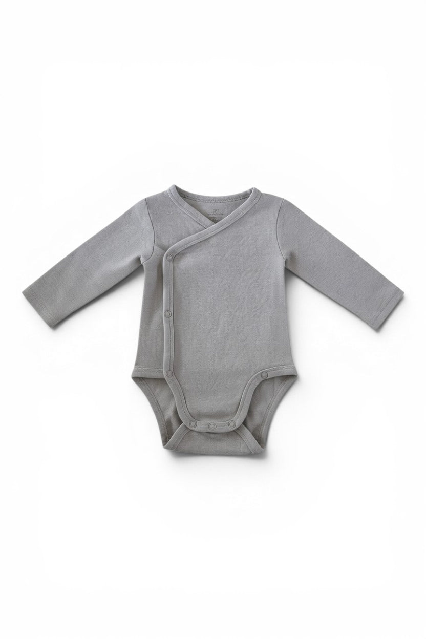 H&M Baby-Wickelbody Grau Langarm