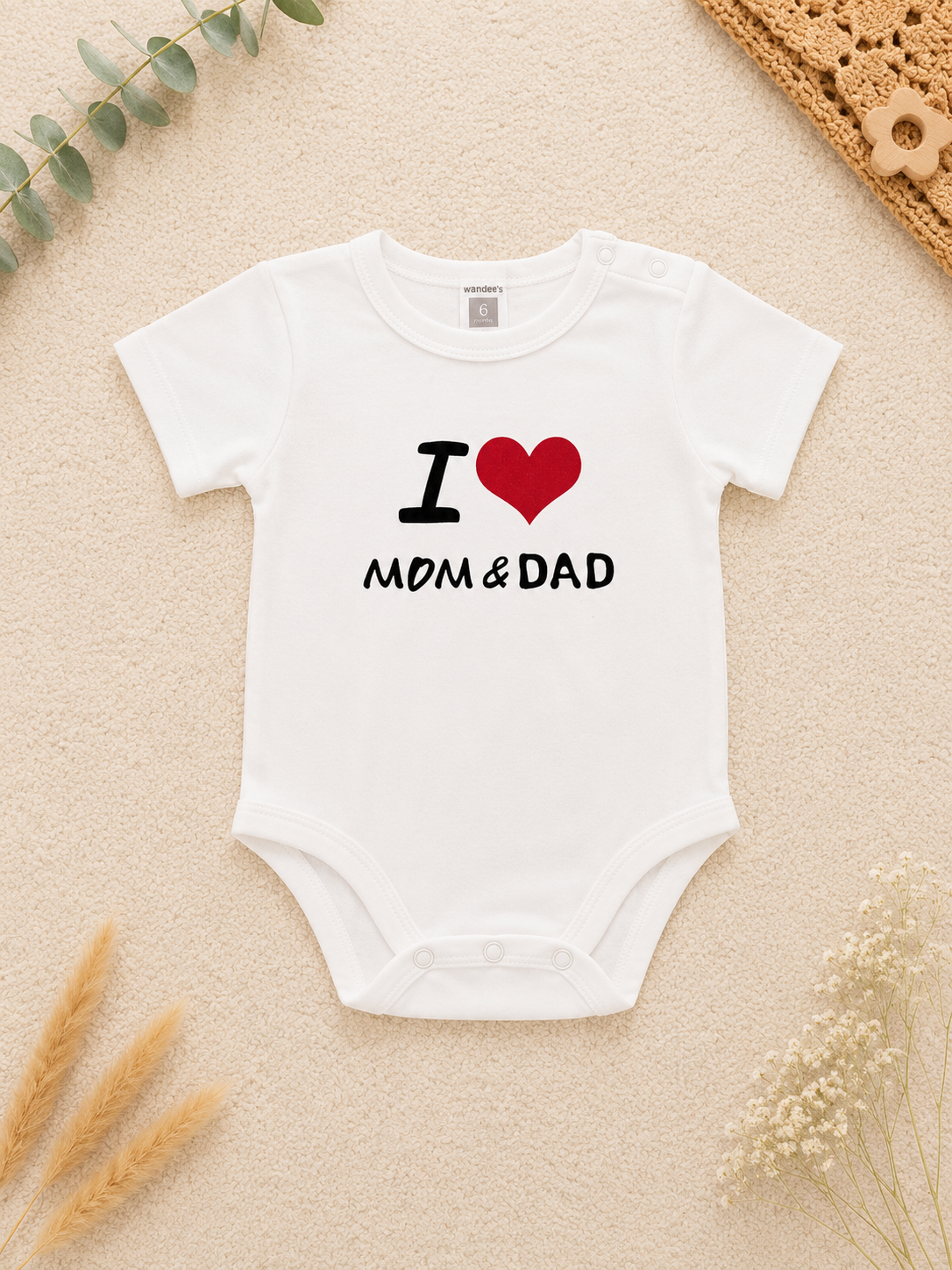 Body I Love Mom & Dad Weiss