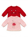 2er-Pack Sweatshirt Katze & Ballerina