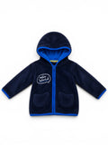 Baby-Fleecejacke Navy "Hello World"