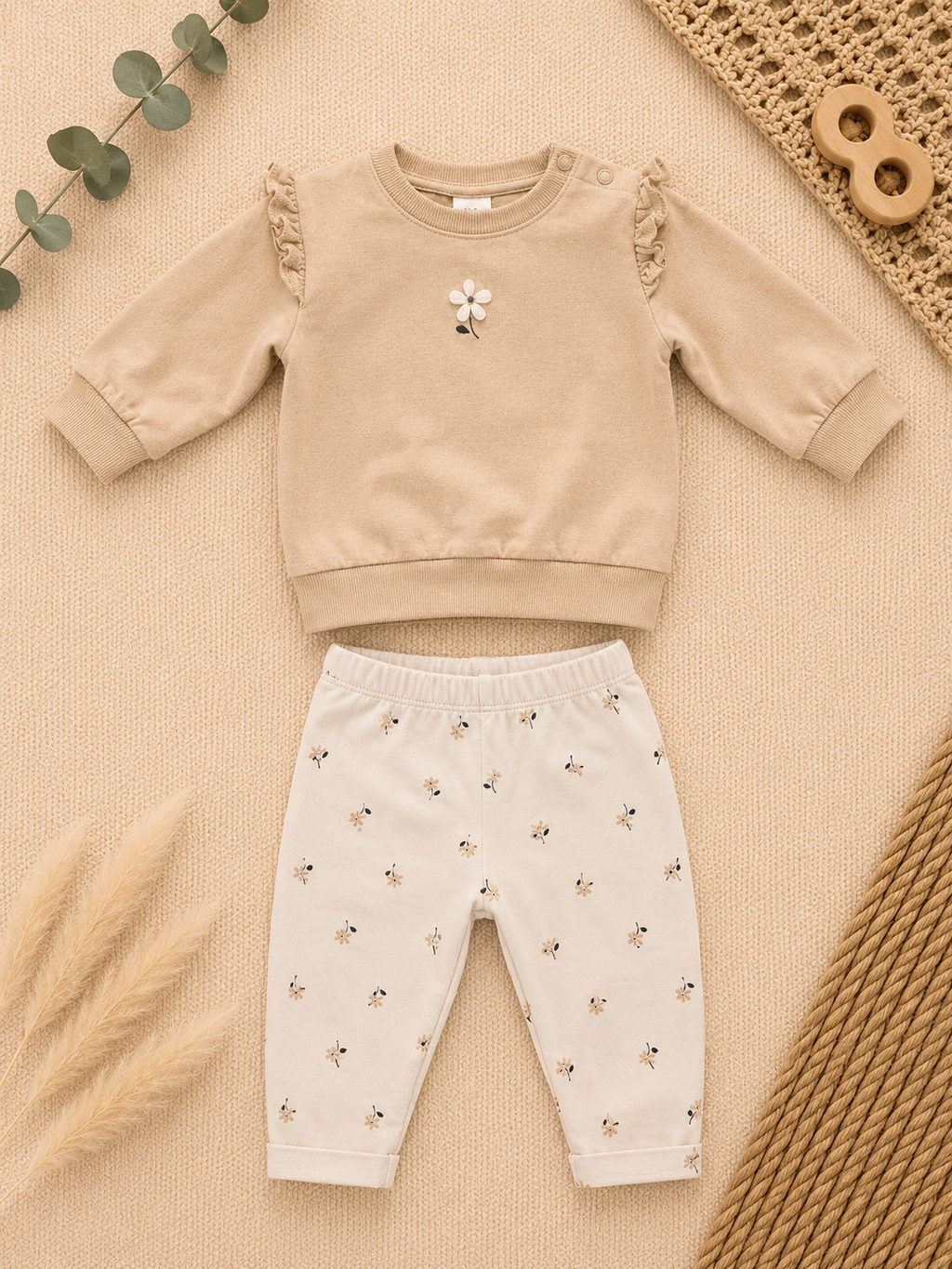 Babyclub Set Beige Blumen
