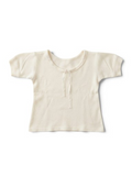 Shirt Creme Kurzarm mit Schleife Vintage