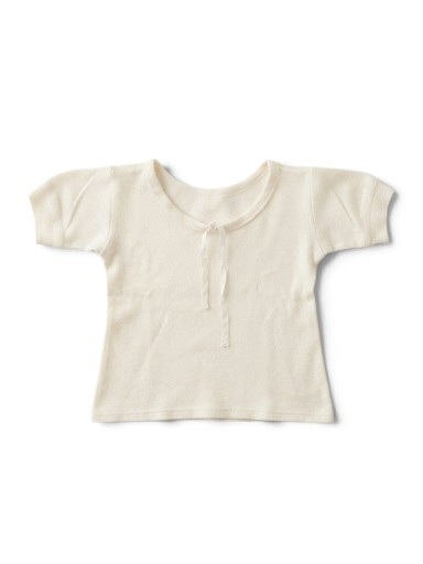 Shirt Creme Kurzarm mit Schleife Vintage