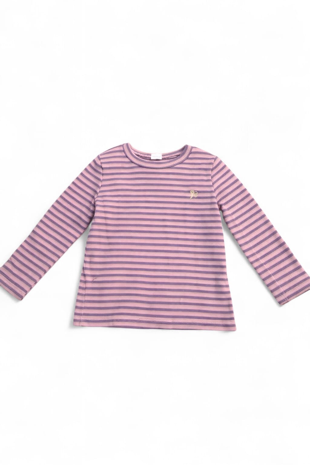 Gestreiftes Langarmshirt in Flieder