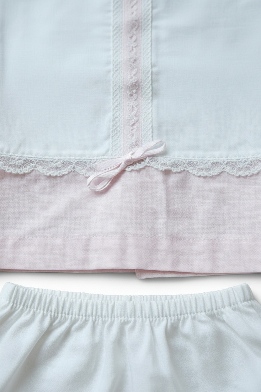 Set Jacke Weiss-Rosa mit Höschen Vintage