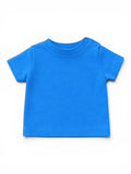 C&A Kurzarm-T-Shirt Royalblau Uni Schulterknöpfe
