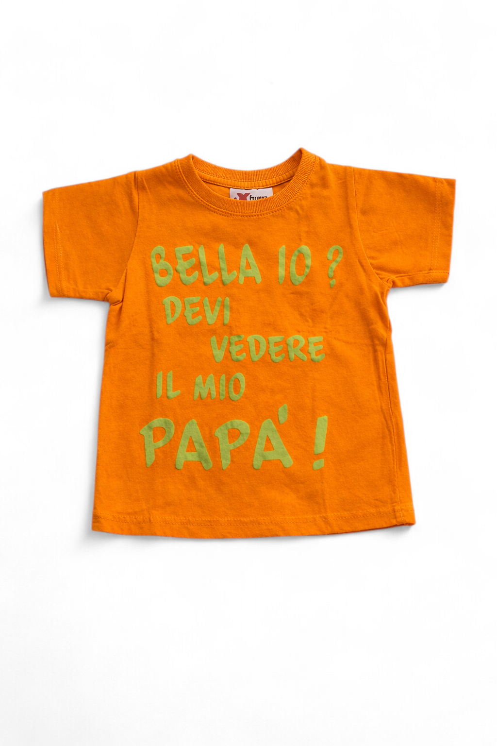 Orangefarbenes T-Shirt mit Spruch