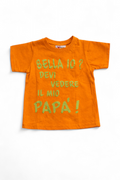 Orangefarbenes T-Shirt mit Spruch