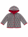 Jacke Grau Gestreift Edelweiss Kapuze