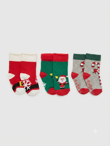 3er-Pack Socken Weihnachten Santa