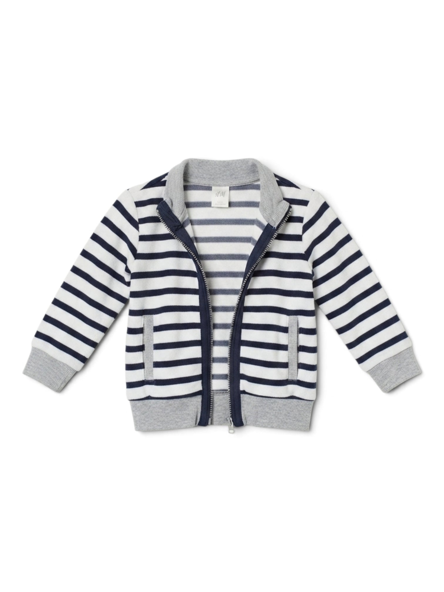 H&M Sweatjacke Gestreift Navy