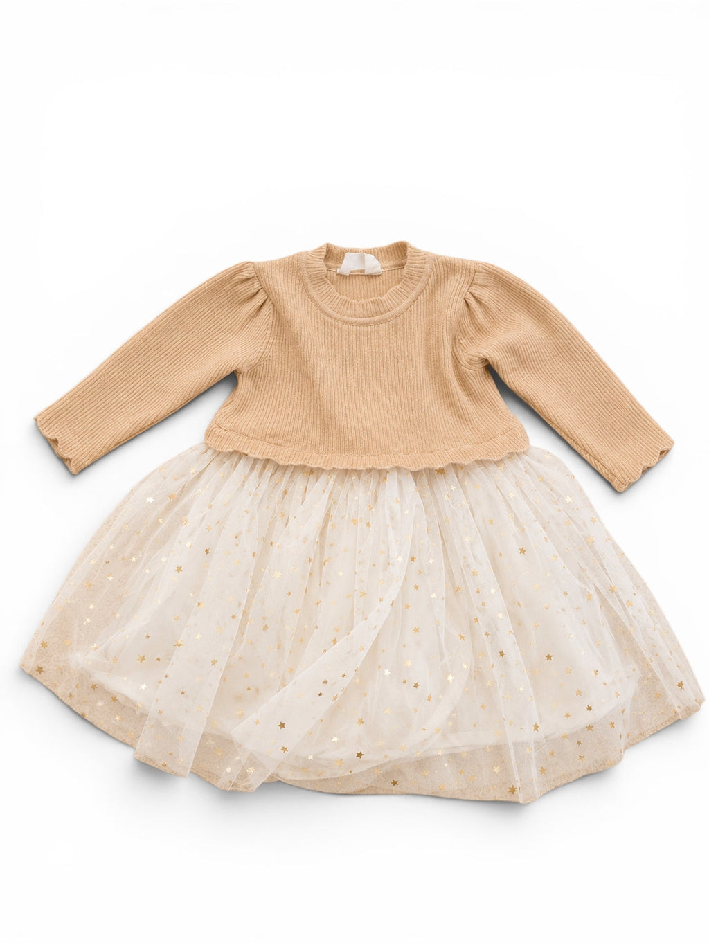 Baby-Set Strickpullover Caramel & Tüllrock Sterne