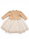 Baby-Set Strickpullover Caramel & Tüllrock Sterne