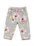 Baby-Jogginghose Grau Aquarell-Blumen