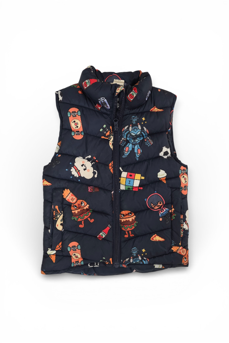Gilet matelassé pour enfant avec imprimé coloré