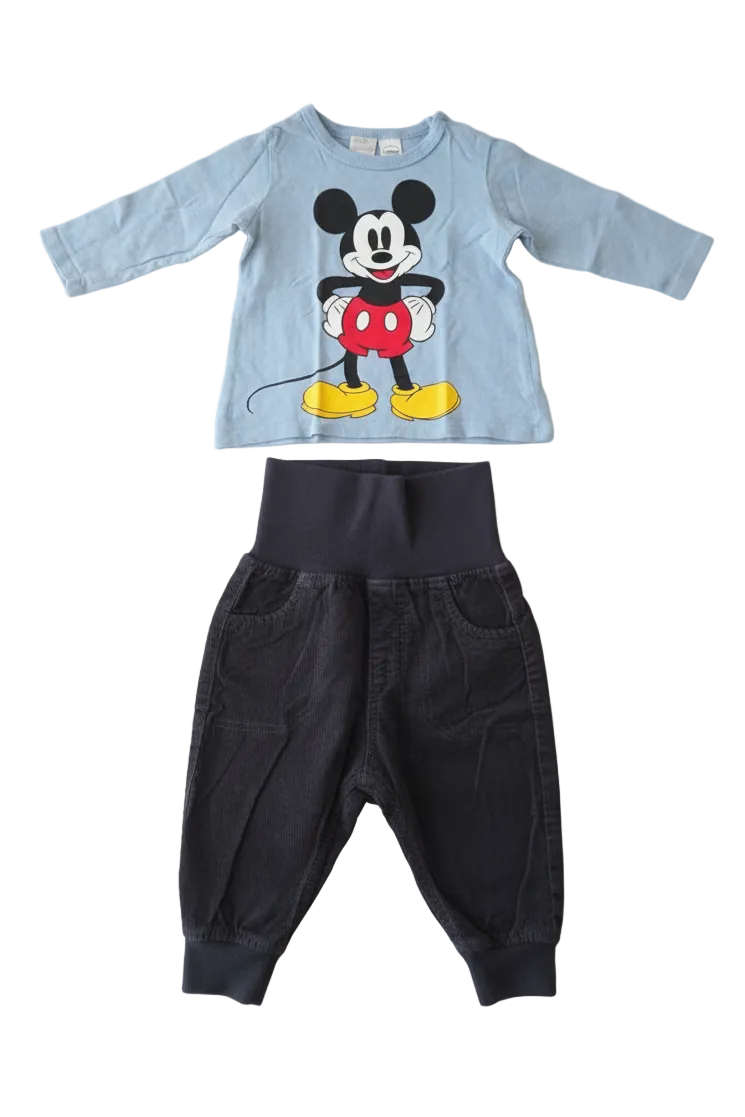 Baby-Set Mickey Mouse Langarmshirt & Jeans H&M