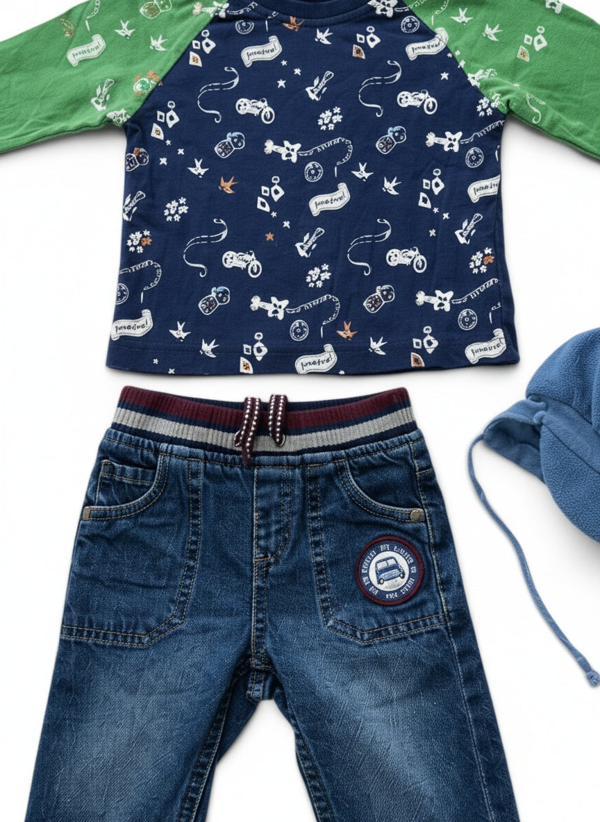 Set Shirt & Jeans mit Mütze Campus Baby/Co.