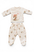 Set Wickelshirt & Strampelhose Häschen Creme