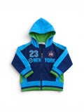 L&t Baby-Sweatjacke Navy/Türkis "23 New York"