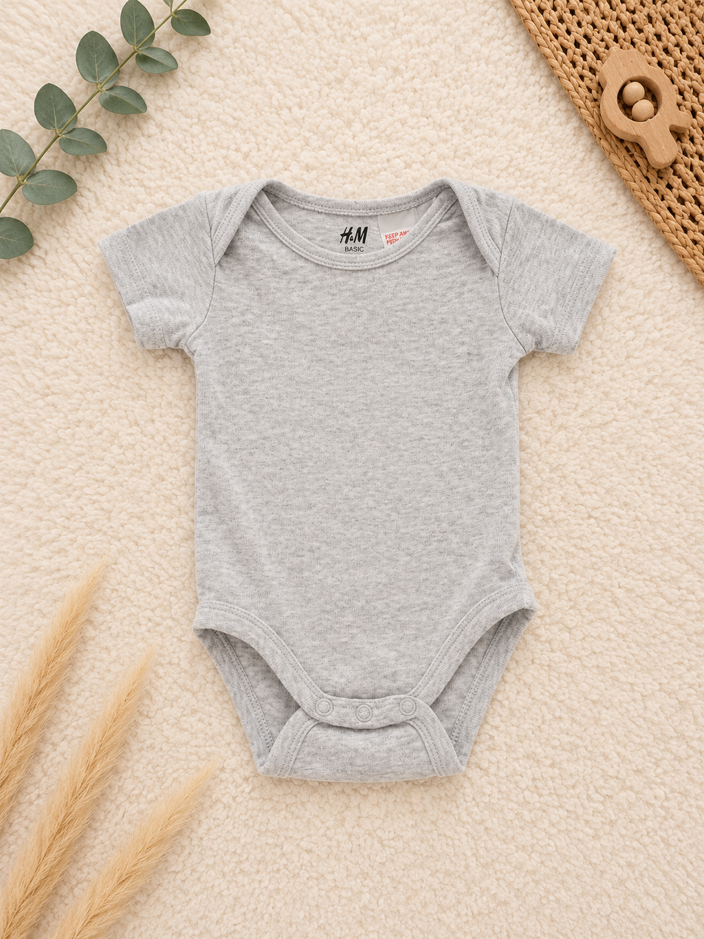 H&M Kurzarmbody Grau