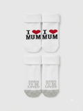 2er-Pack Socken Weiss I Love Mum