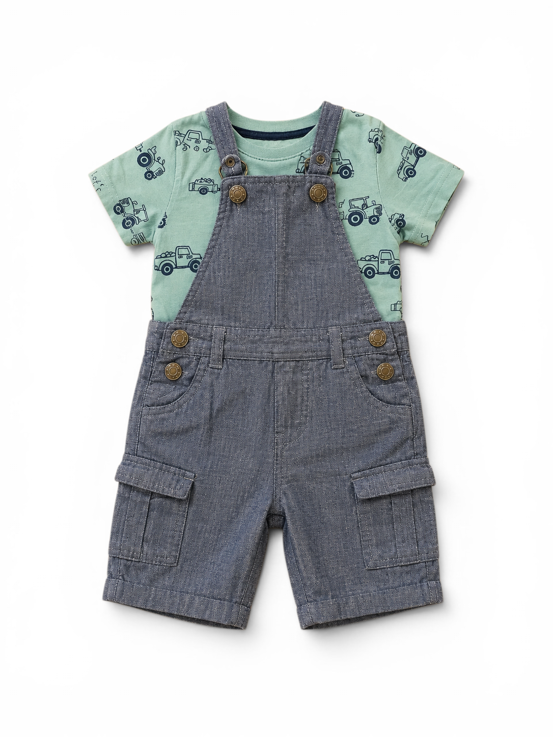 Baby-Set Traktor T-Shirt & Denim-Latzhose