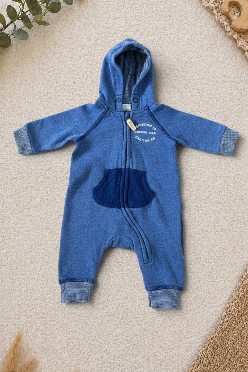 Overall mit Kapuze blau